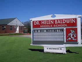 Sign for Dr. Helen Baldwin Middle School